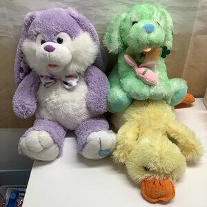 Easter Bunny, Duck And Puppy and Bunny Plush Toy Bundle Preloved Early 2000